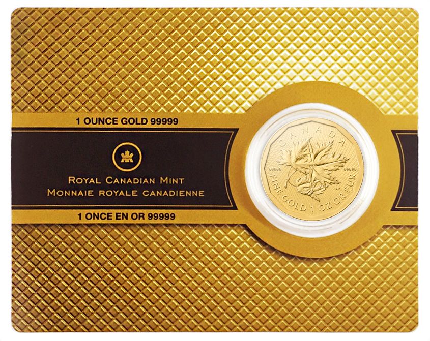 1 OZ GOLD MAPLE LEAF COIN 99999 gold