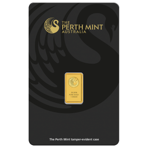 1 GRAM GOLD PERTH MINT BAR - FRONT NEW PACKAGE