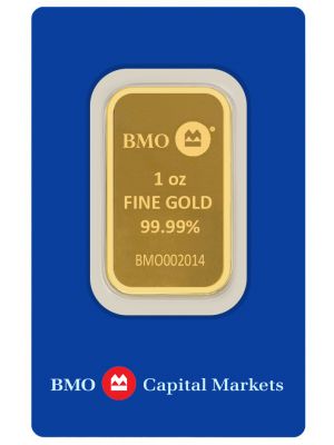 Gold 1 OZ Bank Of Montreal .9999 Bar 